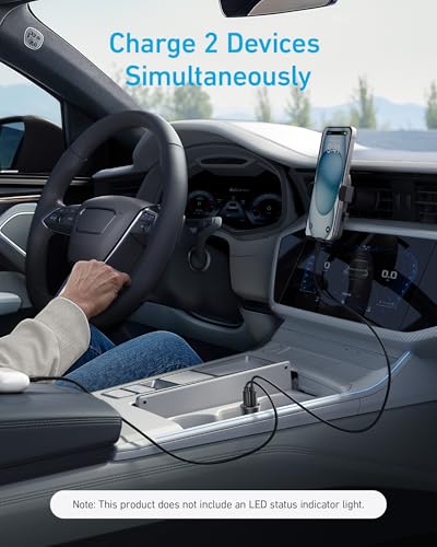 Compact Anker 30W charger in car socket