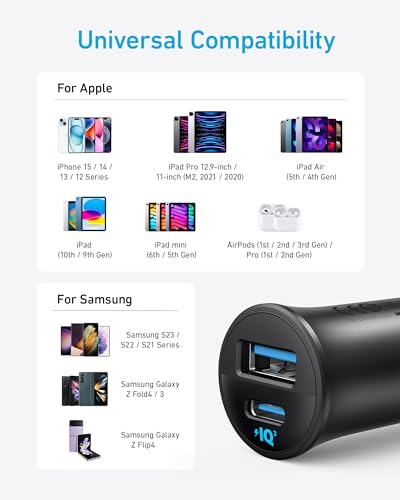 Black Anker 30W car charger packaging
