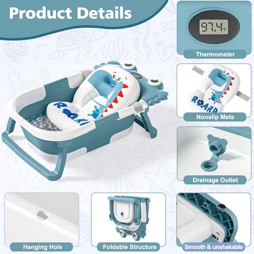 Folded wiqins baby tub for storage
