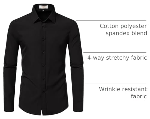 Fabric texture of EOUOSS men’s long sleeve dress shirt