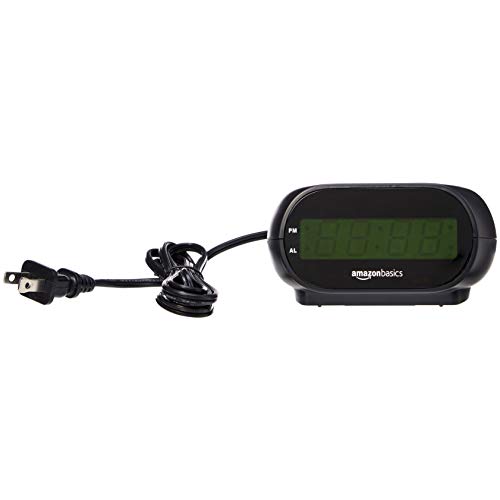 Digital LED display on Basics alarm clock
