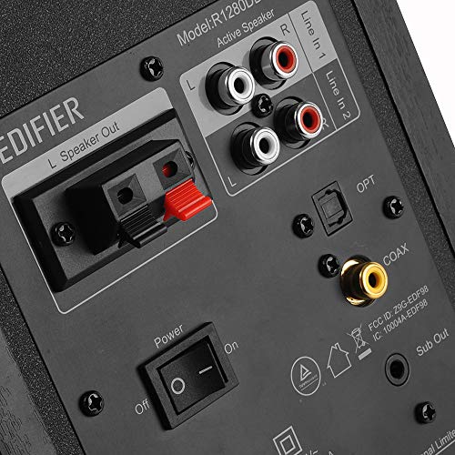 Edifier R1280DBs back input ports
