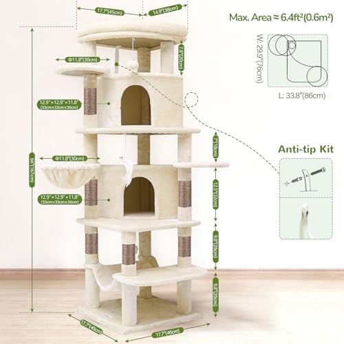 Beige fabric texture on Globlazer cat tree tower