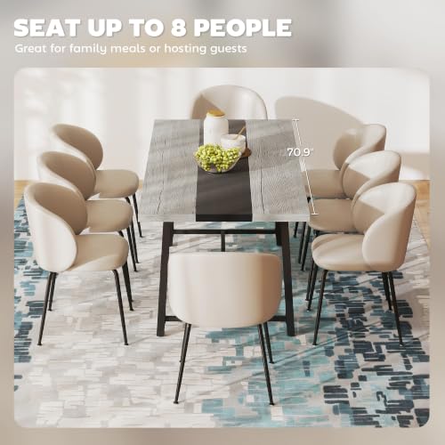 Adjustable feet on the dining table legs