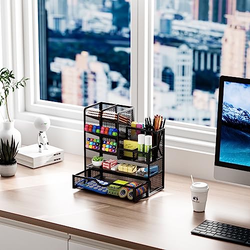 Close up of the drawer in Marbrasse desk caddy