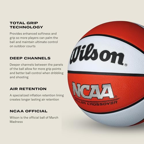 Close up of pebbled texture on WILSON NCAA ball