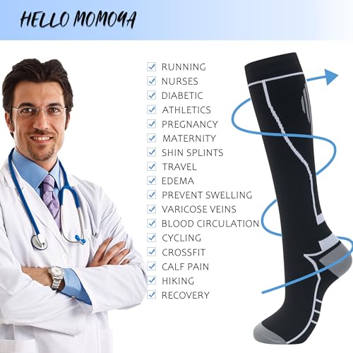 Knee high compression socks for active wear