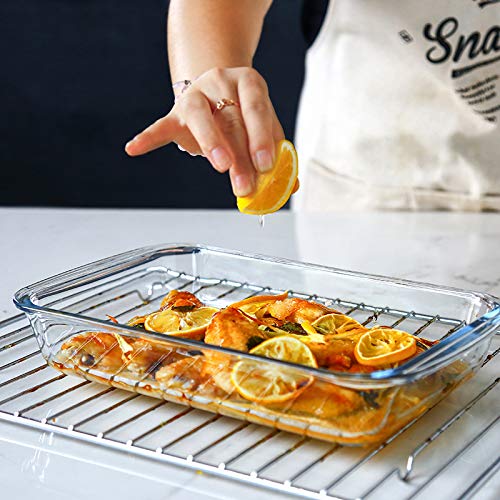 View of glass bakeware size variety