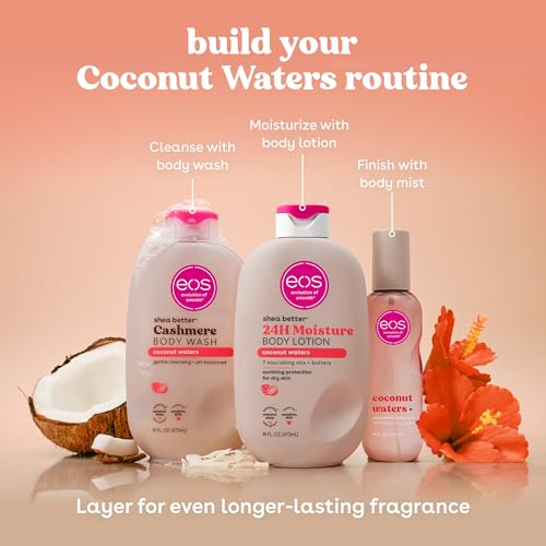 White bottle of eos Coconut Waters wash