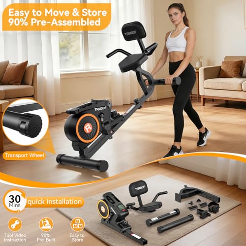 TRMDDF W356 Recumbent Exercise Bike Black Yellow