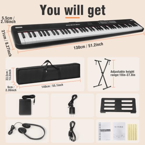 Black Ngdgtt 88-key piano in gig bag