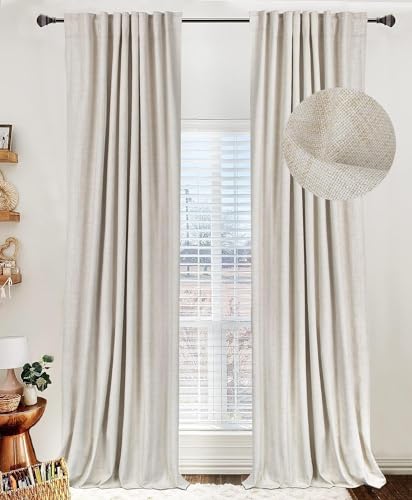 100% Blackout Shield Linen Total Blackout Curtains front view