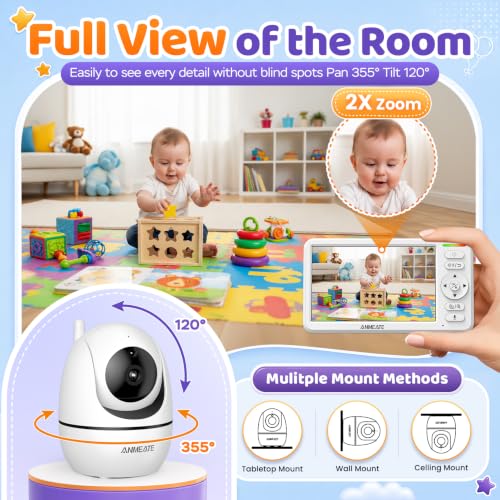 Monitor display showing high-definition nursery view