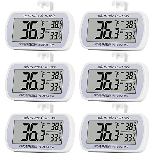 RIY 6 Pack Digital Refrigerator Thermometer front view