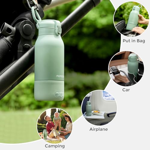 Momcozy bottle warmer in a car cup holder