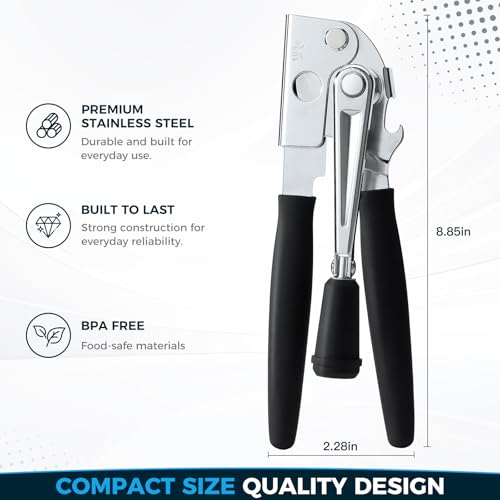 Portable can opener inside a kitchen drawer