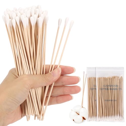 Close up of soft cotton tips on BTYMS wooden swabs