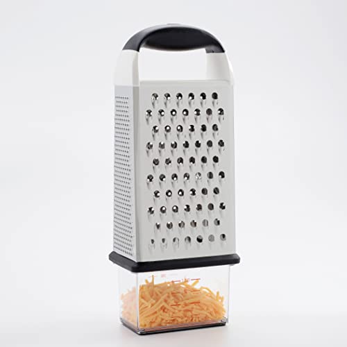 Stainless steel grating surfaces on OXO box grater