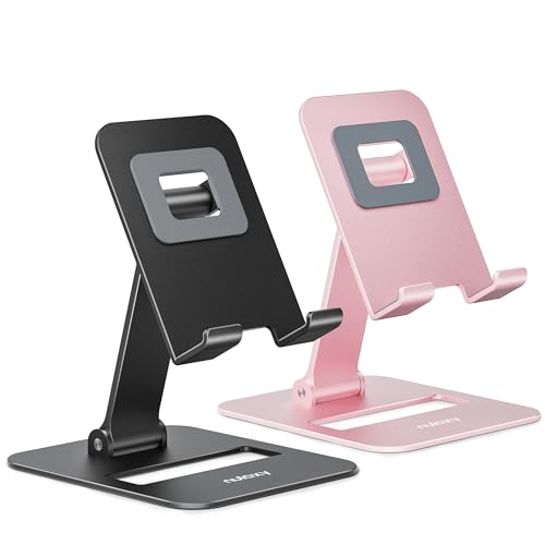 Nulaxy dual folding phone stand set in black and rosegold
