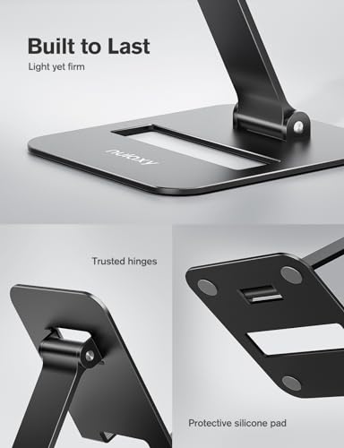 Nulaxy stand holding a smartphone with visible charging cable