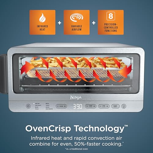 Stainless steel Ninja toaster oven controls