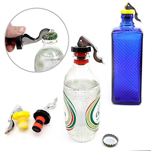 Set of four colorful reusable wine corks