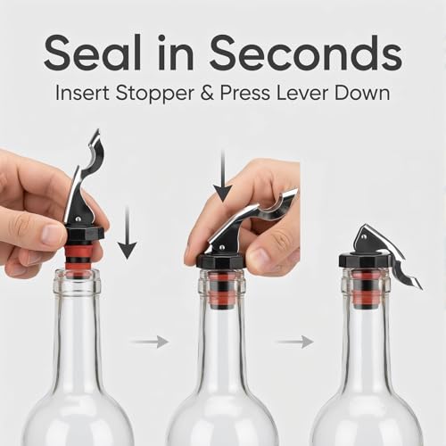 Wine stopper used on horizontal glass bottle