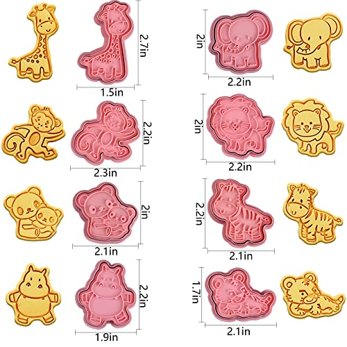 Hippo and Elephant 3D biscuit stamps