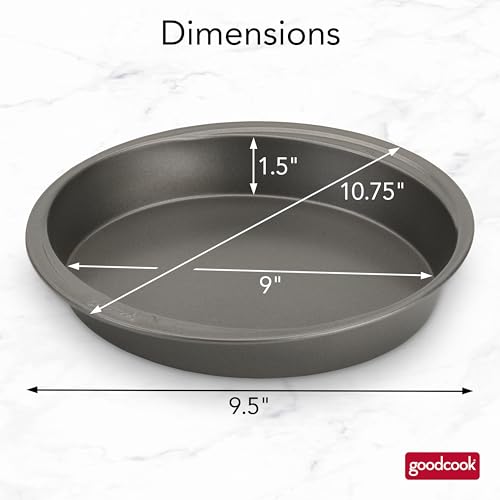 Dark gray nonstick cake pan top view