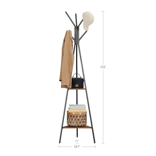 VASAGLE coat rack styled in entryway