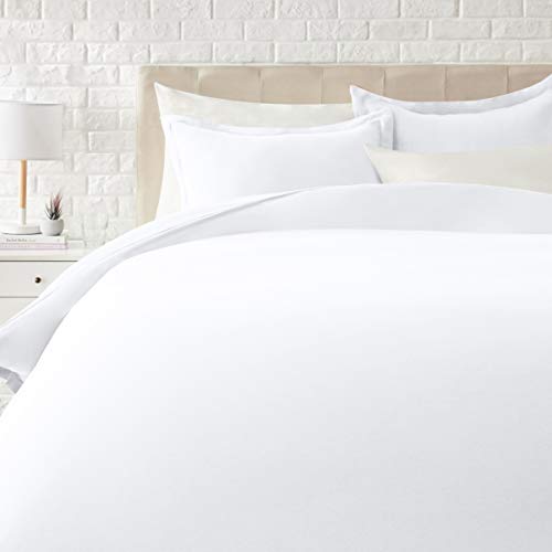 Amazon Basics Microfiber Duvet Cover Set Bright White