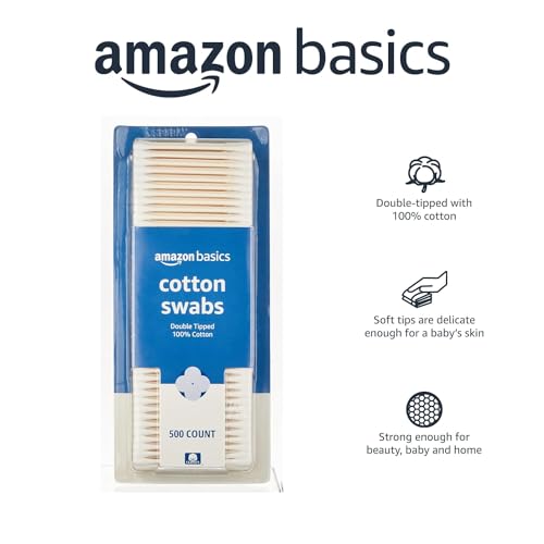 Four individual boxes of Basics cotton swabs