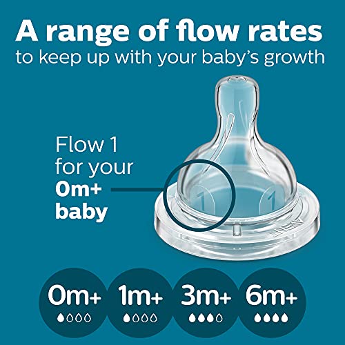 Baby bottle held horizontally