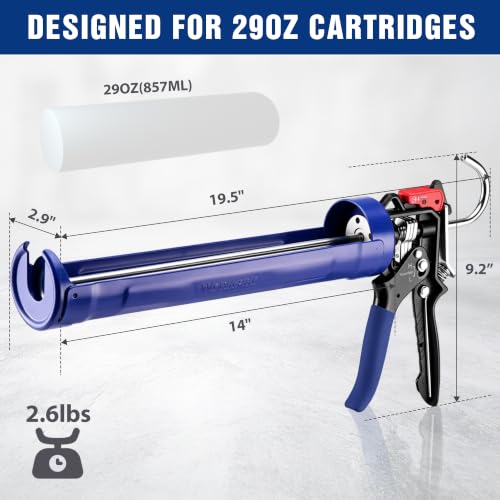 Close up of WORKPRO caulking gun pressure release button