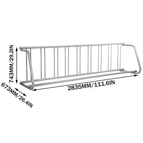 Side profile of BestEquip 9-bike floor rack