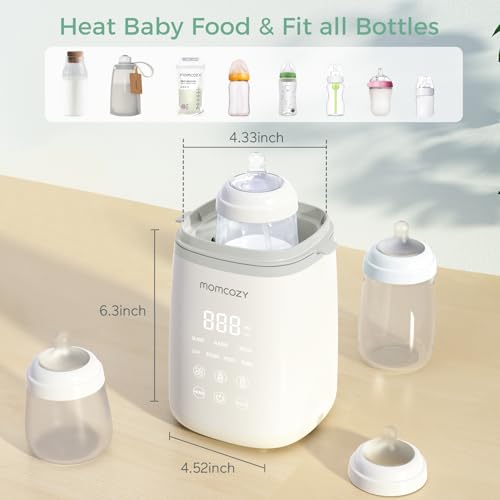 Momcozy bottle warmer demonstrating the thawing feature