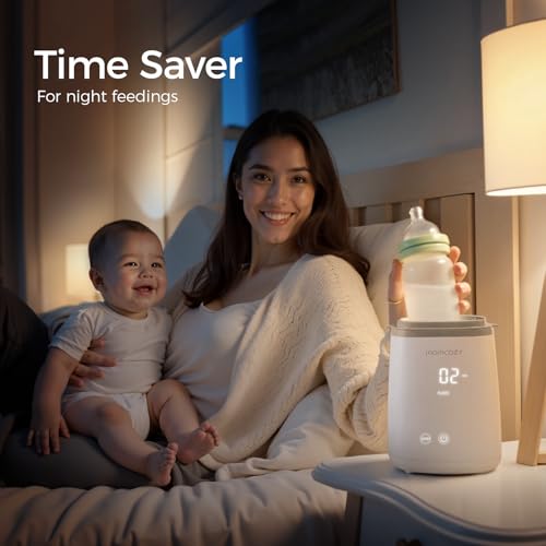 Back view of Momcozy baby bottle heating device