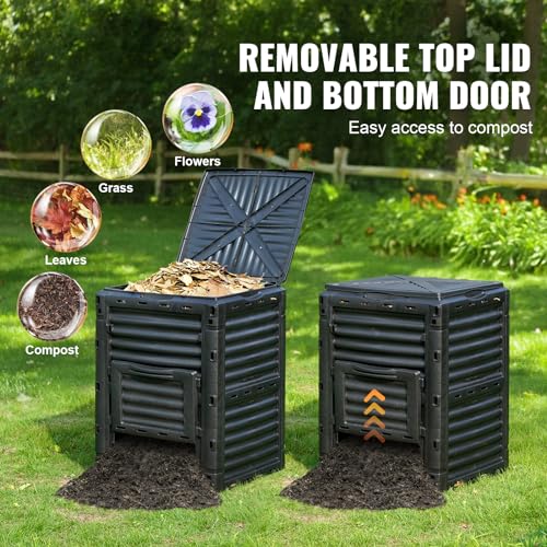 VEVOR compost bin in garden setting