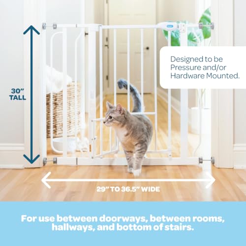 Pressure mounted dog gate in a doorway