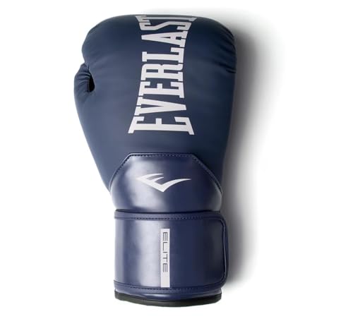 Everlast Elite 2 Boxing Gloves 14oz Navy wrist strap detail