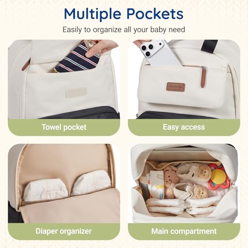mommore diaper backpack side view with pockets