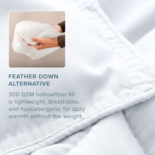Soft white comforter corner view