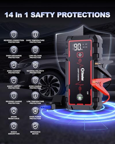Jump starter with smart cables and insulated gloves