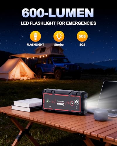Soulor jump starter LED flashlight modes