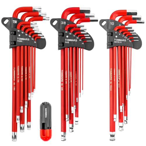 TOMMARS Allen Wrench Set in red storage case