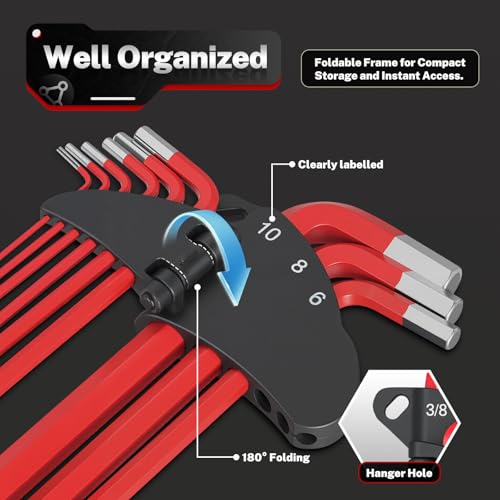Overhead view of TOMMARS metric wrench sizes