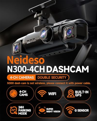 Neideso N300 black dash cam side profile