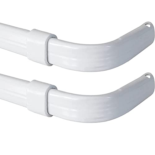 White adjustable curtain rod profile