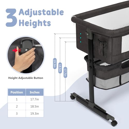 Semphis 3-in-1 bedside sleeper with storage basket