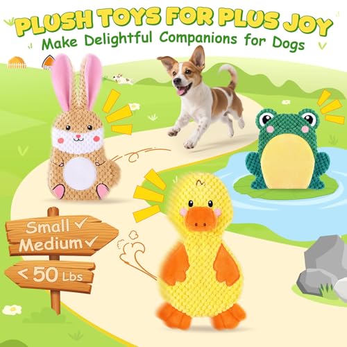 XIUGOAL plush bunny dog toy with crinkle